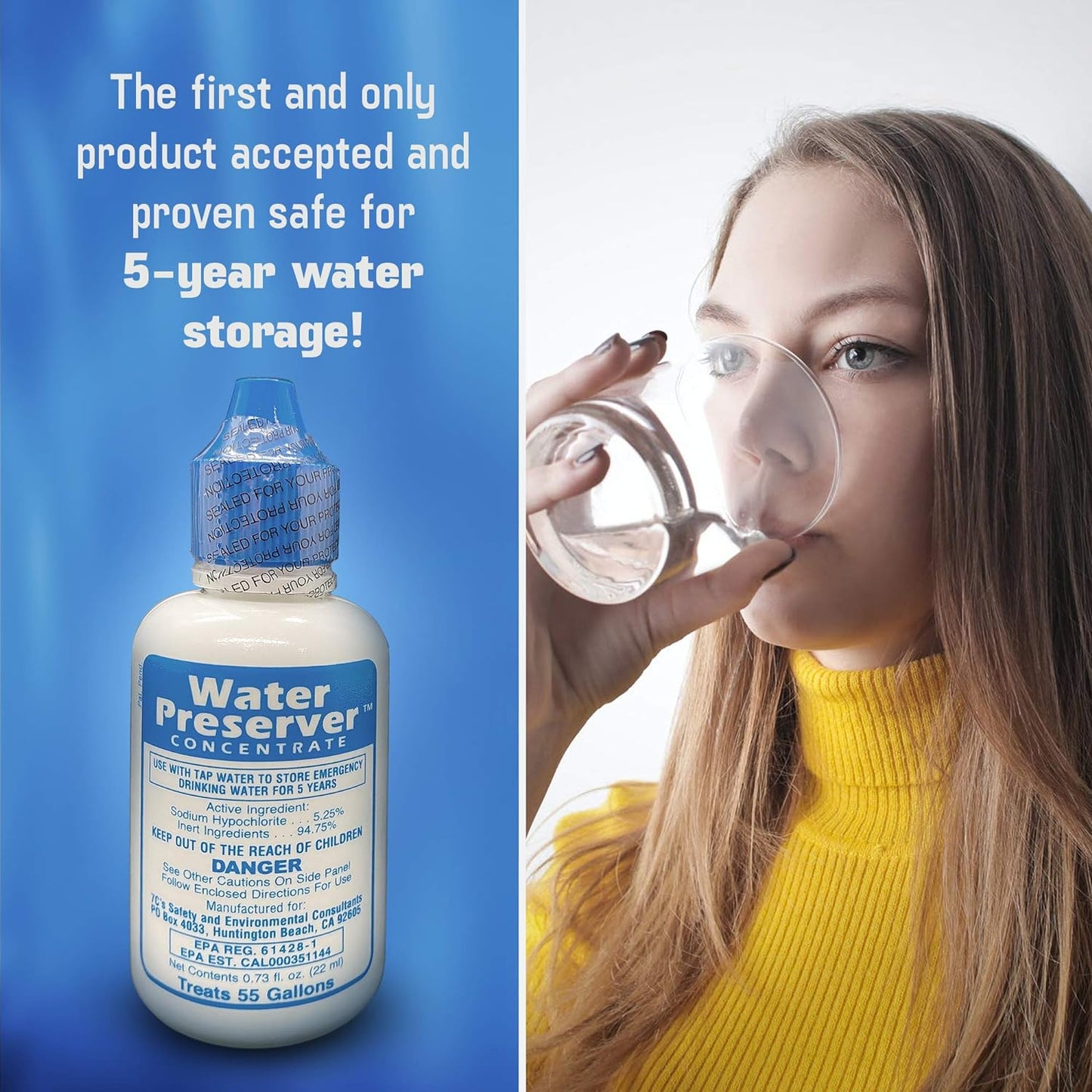 【追跡可能海外メール便】55 Gallon Water Preserver Concentrate 5 Year Emergency Disaster Preparedness Survival Kits 0.73oz 208リットル水保存用濃縮液 5年間の緊急災害準備・サバイバルキット 22ml 防災 防災グッズ
