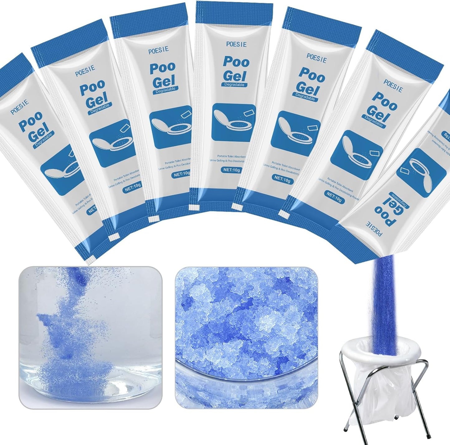 【エクスプレス便】Poesie 25 Packets Poo Urine Powder for Camping Outdoor Recreation Portable Toilet Absorbent Gel 8.75oz ポエジー 25パケット 便尿用パウダー 緊急 キャンプ アウトドアレクリエーション用 ポータブルトイレ 吸収ゲル 248g 防災 防災グッズ