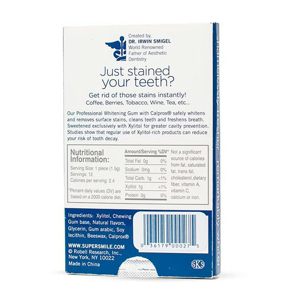 【追跡可能海外メール便】Supersmile Professional Whitening Gum 12 Count スーパースマイル プロフェッショナル ホワイトニングガム 12粒入り 口臭ケア ホワイトニングガム 白い歯