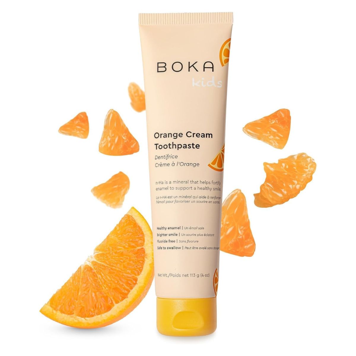 【追跡可能海外メール便】Boka Fluoride Free Toothpaste- Nano Hydroxyapatite for Adult, Kids Orange Cream Flavor 4oz ボカ フッ素不使用歯磨き粉 大人・子供用 オレンジクリームフレーバー 113g