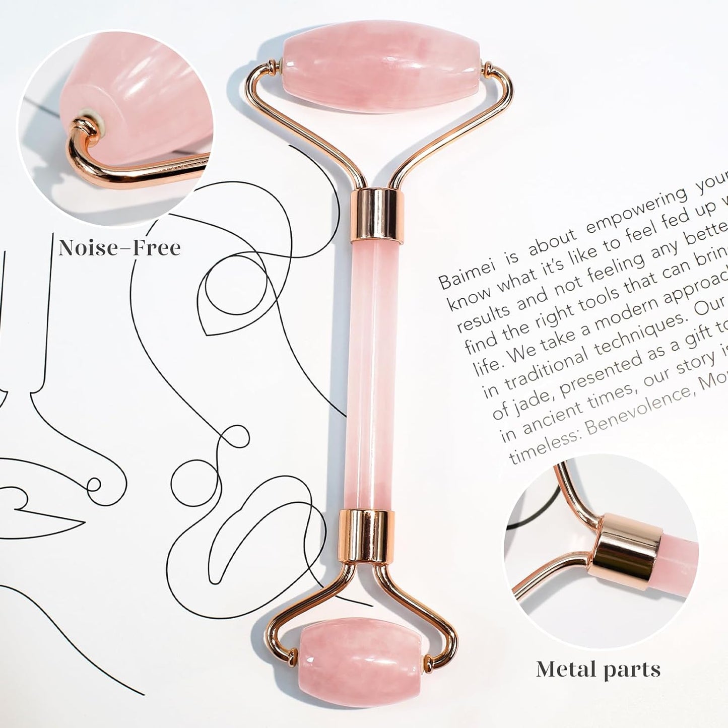【エクスプレス便】BAIMEI 冷感翡翠ローラー&かっさ 顔用ローラー 赤み軽減 スキンケアツールBAIMEI IcyMe Jade Roller & Gua Sha Face Roller Redness Reducing Skin Care Tools 7.37oz