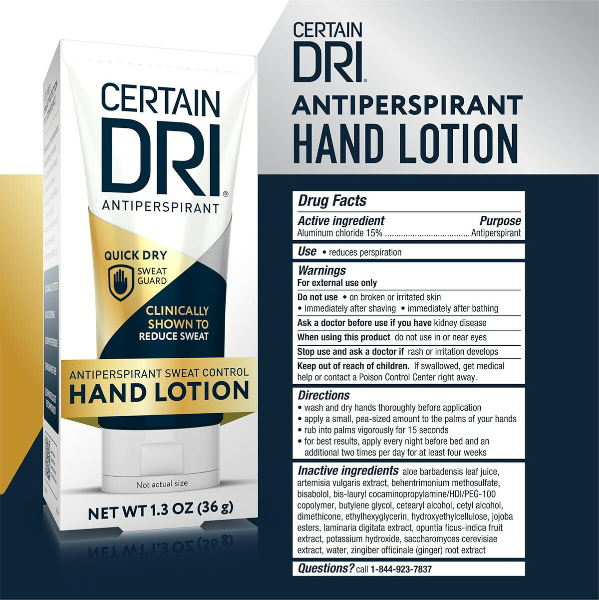 【追跡可能海外メール便】CERTAIN DRI Antiperspirant Hand Lotion 1.3oz サーテンドライ アンチパースピラント ハンドローション 36g 手汗 多汗