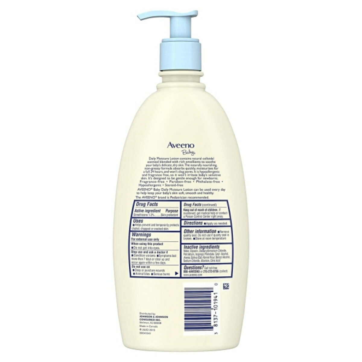 【エクスプレス便】Aveeno Baby Daily Moisture Lotion with Colloidal Oatmeal, 18 fl. oz アビーノ ベビー デイリーモイスチャー ローション 532ml