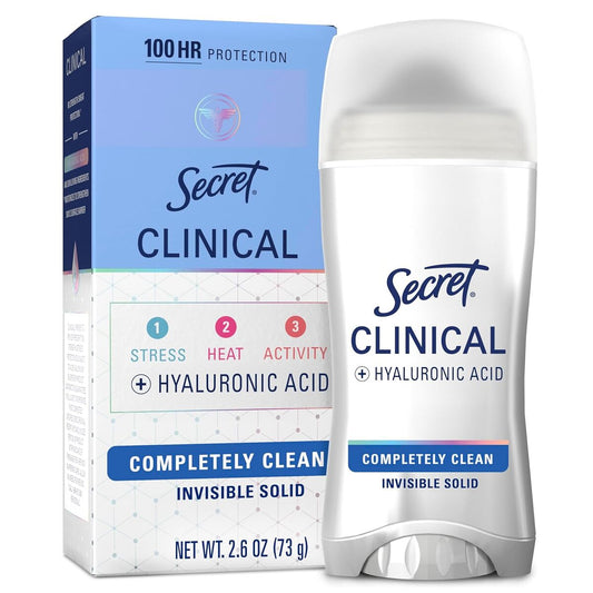 【追跡可能海外メール便】シークレット クリニカルストレングス インビジブルソリッド 73g  <br>Secret Antiperspirant Clinical Strength Deodorant for Women Invisible Solid Completely Clean 2.6 oz<br>微香 制汗剤  白くならないタイプ