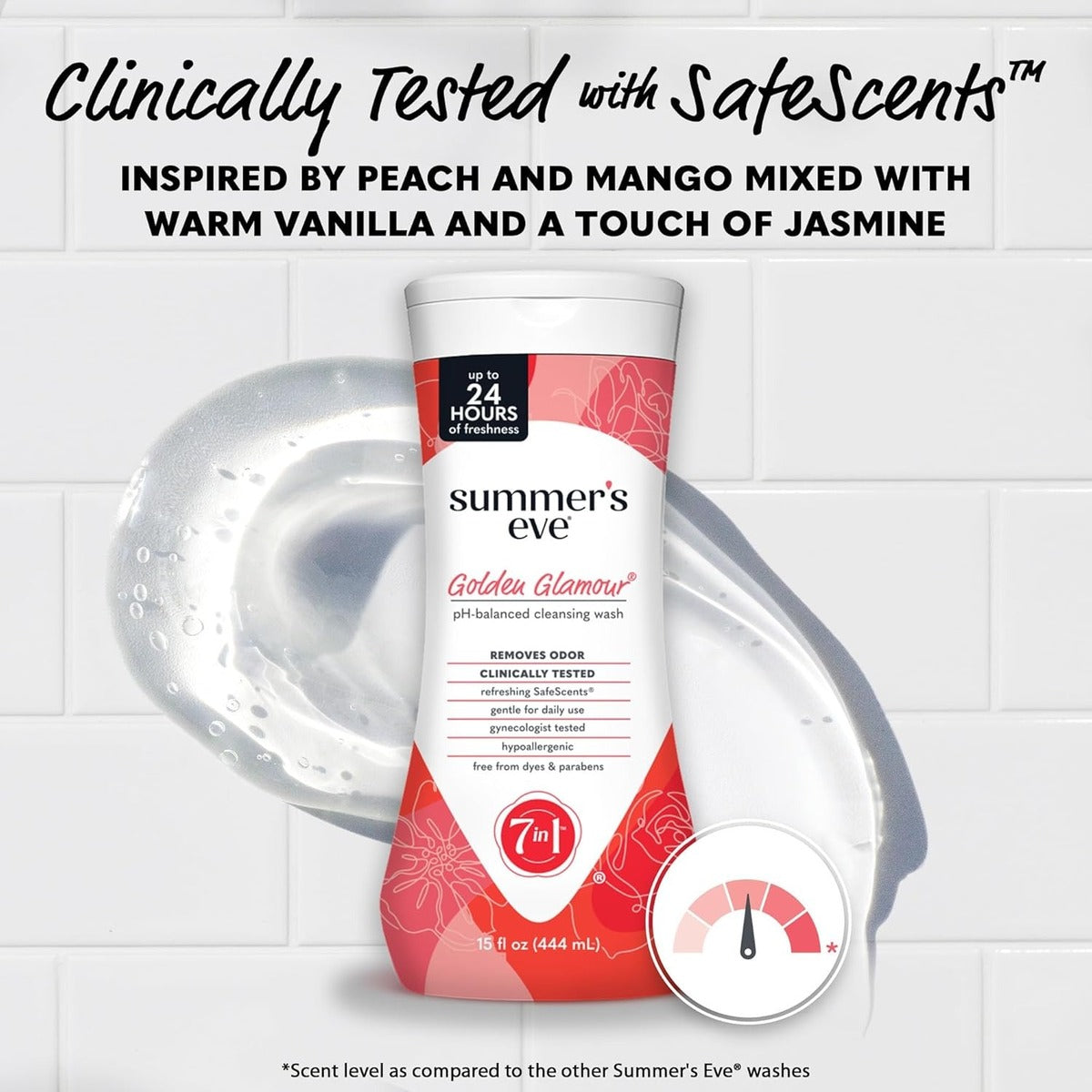 【エクスプレス便】Summer's Eve Golden Glamour Daily Refreshing Feminine Wash, pH Balanced, 15oz　サマーズイブ ゴールデングラマー デイリーリフレッシングフェミニンウォッシュ 444ml デリケートゾーン　ケア