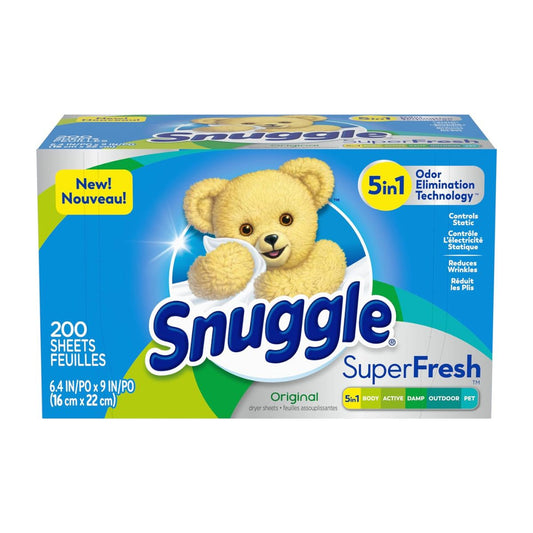 【エクスプレス便】スナッグル ファーファ プラス スーパー フレッシュ オリジナル 200枚  Snuggle Plus SuperFresh Fabric Softener Dryer Sheets, Original, 200 Count ドライシート 乾燥機 シート 梅雨対策 消臭 芳香 静電気