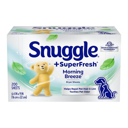 【エクスプレス便】スナッグル ファーファ プラス スーパー フレッシュ オリジナル 200枚  Snuggle Plus SuperFresh Fabric Softener Dryer Sheets, Original, 200 Count ドライシート 乾燥機 シート 梅雨対策 消臭 芳香 静電気