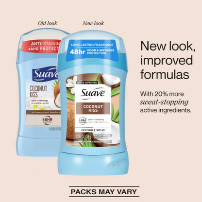 【エクスプレス便】【お得な6本セット】Suave Deodorant Stick Coconut Kiss 2.6 oz (Pack of 6)スエーヴ デオドラントスティック ココナッツキス 74g（6本セット）制汗剤　スティックタイプ 長時間効果持続 汗の悩み 女性用