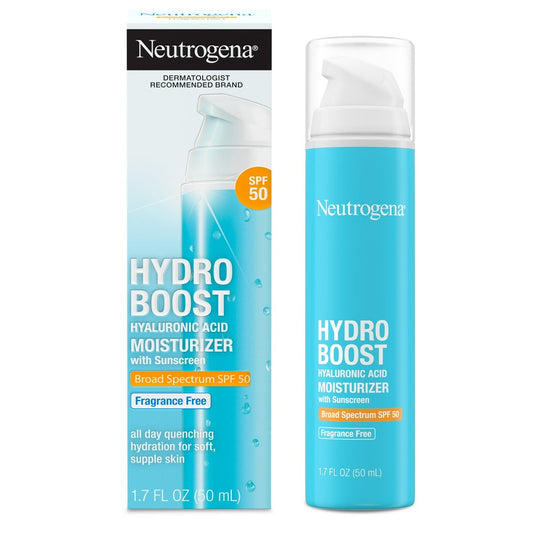【追跡可能海外メール便】Neutrogena Hydro Boost Hyaluronic Acid Facial Moisturizer with Broad Spectrum SPF 50 Sunscreen 1.7oz ニュートロジーナ　ハイドロブースト　ヒアルロン酸　SPF50 日焼け止め 50ml　保湿