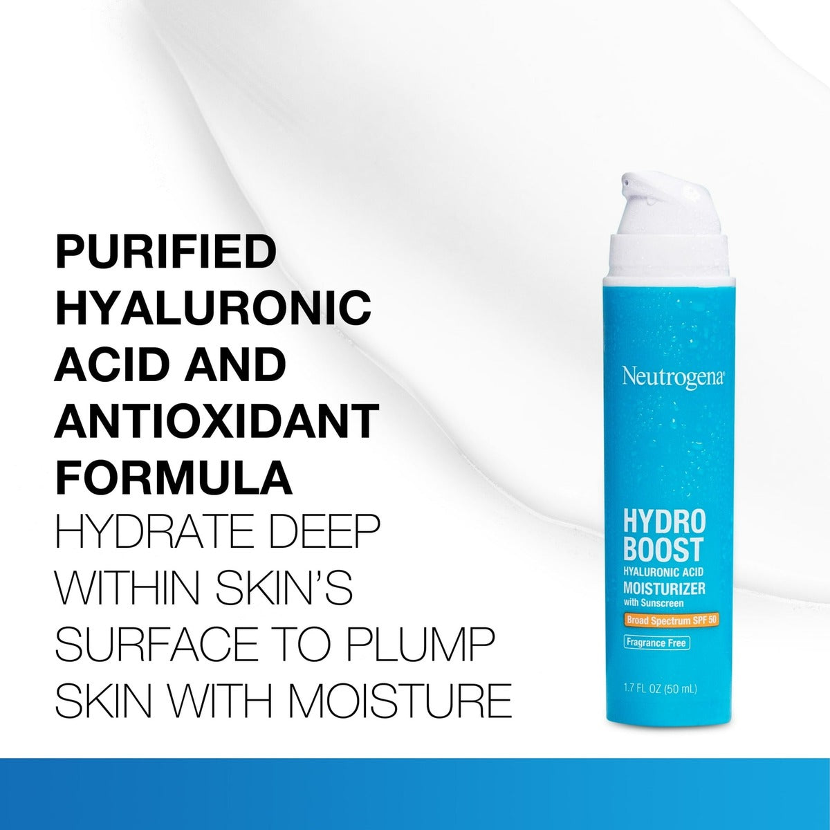 【追跡可能海外メール便】Neutrogena Hydro Boost Hyaluronic Acid Facial Moisturizer with Broad Spectrum SPF 50 Sunscreen 1.7oz ニュートロジーナ　ハイドロブースト　ヒアルロン酸　SPF50 日焼け止め 50ml　保湿
