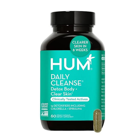 【追跡可能海外メール便】HUM Daily Cleanse Acne Supplements　30日分　デイリークレンズ ニキビケアサプリメント　消化改善サポート　クロレラ・スピルリナ・オーガニック藻類・デトックスハーブ・ビタミン・ミネラル配合　美肌ケア