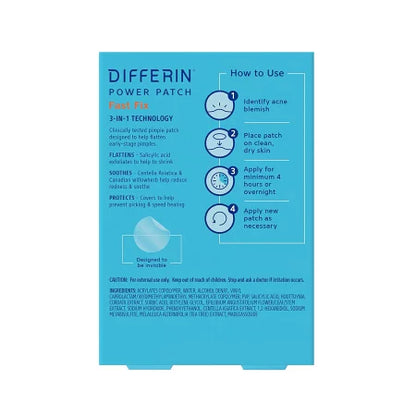 【追跡可能海外メール便】Differin Acne-Prone Skin Patches ディフェリン ニキビパッチ 36枚入り サリチル酸 センテラ