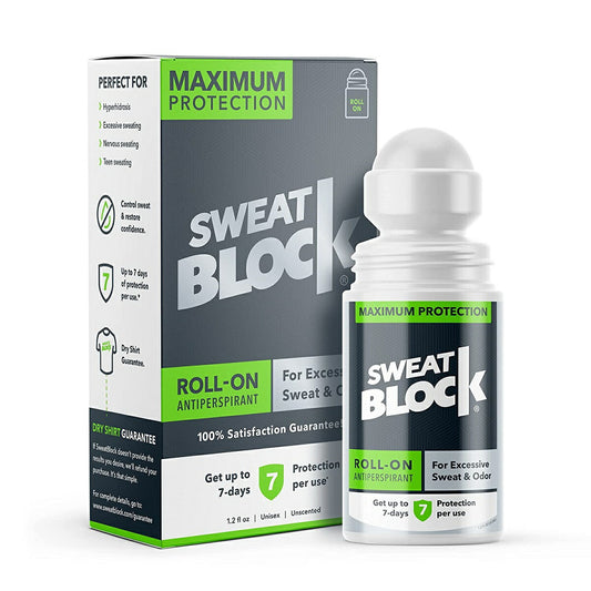 【追跡可能海外メール便】SweatBlock Antiperspirant Roll-on Maximum Protection 1.2oz<br>スウェットブロック 制汗剤 ロールオン マキシマムプロテクション<br>ロールオン　男性用　女性用　ワキガ対策　汗の悩み