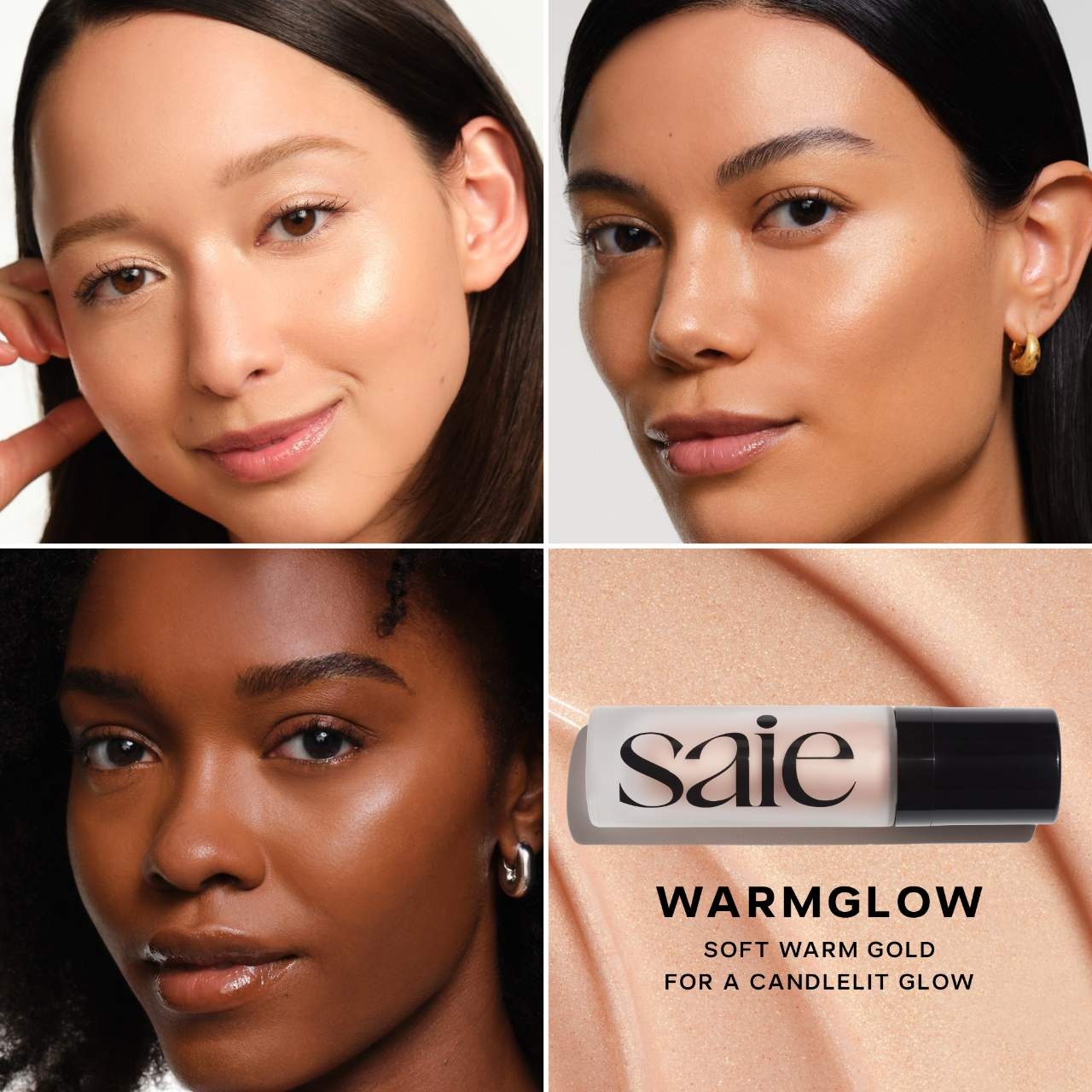 【追跡可能海外メール便】Saie グロウイ スーパージェル ルミナイザー Warmglow - universal soft warm gold 0.5oz Glowy Super Gel 海外コスメ 下地 ハイライター