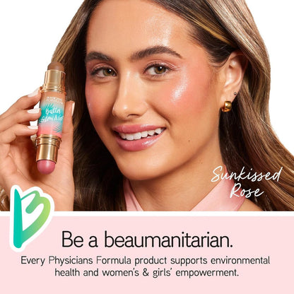 【追跡可能海外メール便】Physicians Formula バター グロー＆ゴー マルチユーススティック ウルトラクリーミーで輝く仕上がり - ビーチーピンク Physicians Formula Butter Glow & Go Multiuse Stick - Beachy Pink Beachy Pink