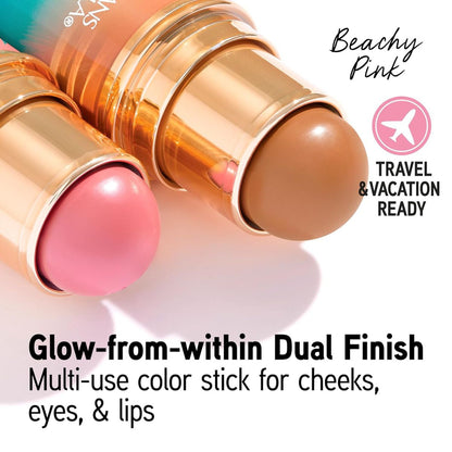 【追跡可能海外メール便】Physicians Formula バター グロー＆ゴー アイシャドウ チーク マルチユーススティック ウルトラクリーミーで輝く仕上がり - ビーチピンク  Physicians Formula Butter Glow & Go Multiuse Stick - Beachy Pink