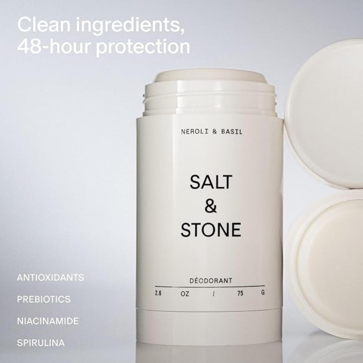 【エクスプレス便】SALT & STONE デオドラント（ネロリ＆バジルの香り）アルミニウムフリー 男女兼用 シアバター配合 クルエルティフリー 2.6 oz SALT & STONE Aluminum Free Deodorant Neroli & Basil