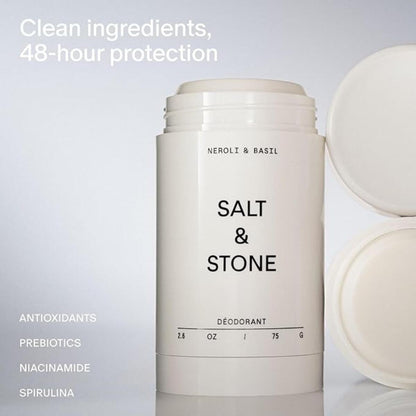 【エクスプレス便】SALT & STONE デオドラント（ネロリ＆バジルの香り）アルミニウムフリー 男女兼用 シアバター配合 クルエルティフリー 2.6 oz SALT & STONE Aluminum Free Deodorant Neroli & Basil