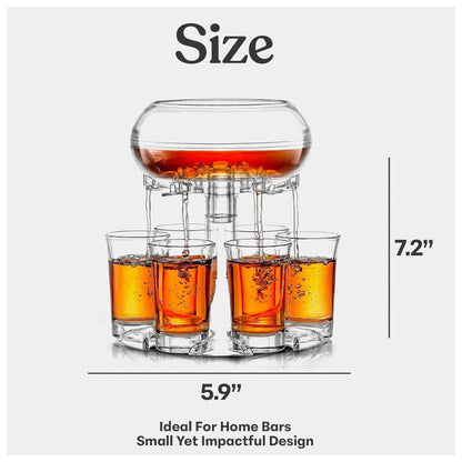 【エクスプレス便】パーティー  ドリンク用 ショットグラス ディスペンサーとホルダー  6個のグラス付き Shot Glass Dispenser And Holder - Party Drink Set For Liquor With 6 Glasses
