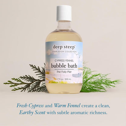 【エクスプレス便】Deep Steep バブルバス 503ml サイプレスフェンネル シアバター アルガンオイル アロエベラ ココナッツオイル 配合  Deep Steep Bubble Bath Cypress Fennel 17 oz 入浴剤