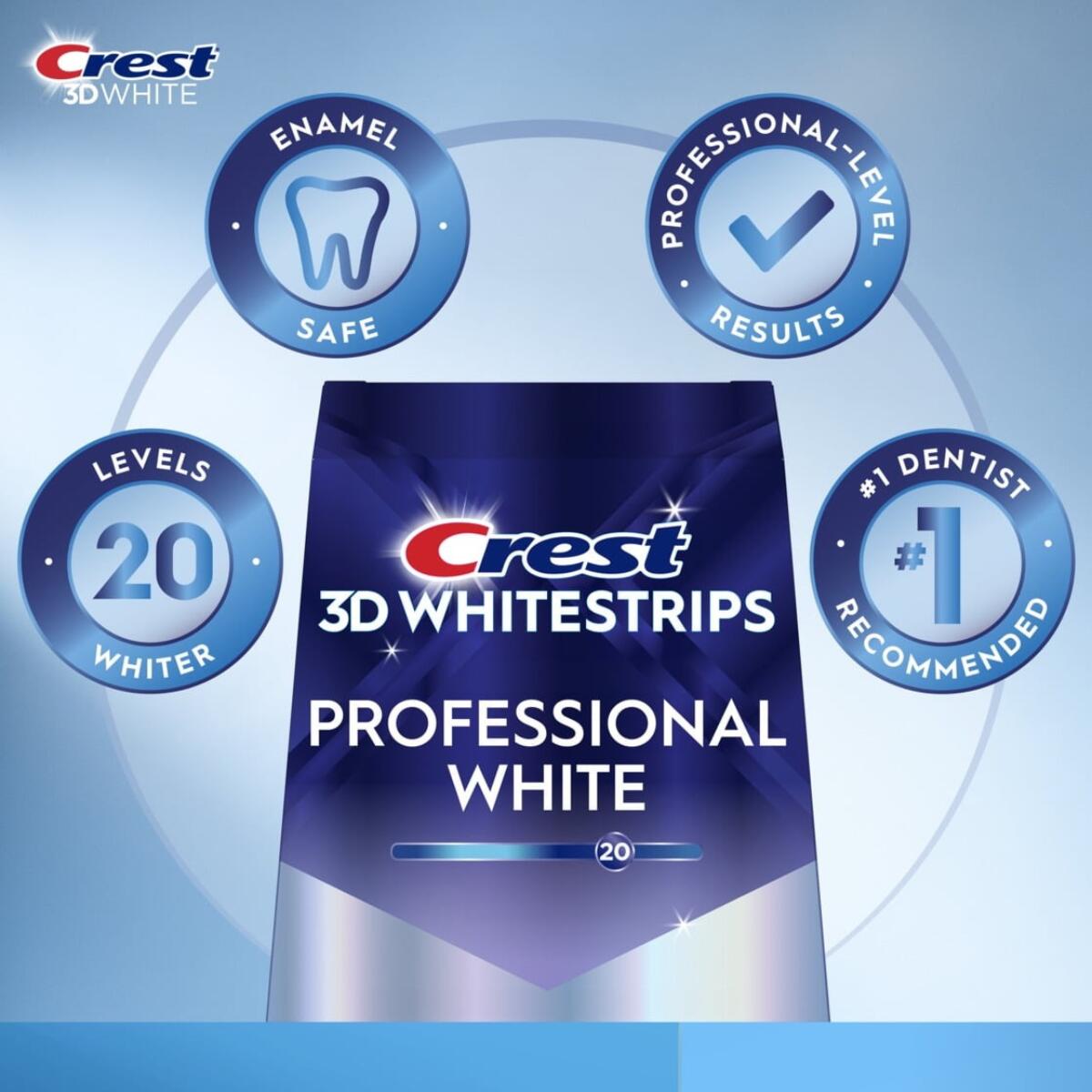 【追跡可能海外メール便】 20回分　(40枚入り)★ クレスト Crest レベル20 ホワイトニング テープ 3D White ホワイトニング 白い歯 クレスト 3d ホワイトニングテープ