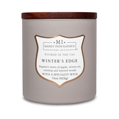 【エクスプレス便】Manly Indulgence  ウッドウィック キャンドル ウィンターズエッジ 425g Manly Indulgence Winters Edge Scented Candles for Men Wooden Wick 15 oz ウッディ スパイシー 男性向け ギフト 上質 落ち着いた香り