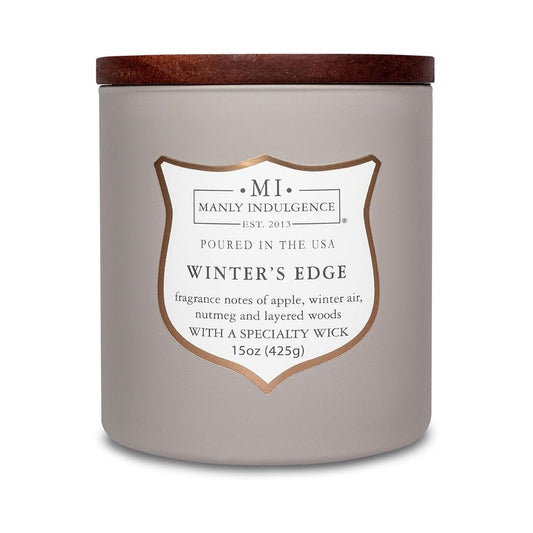 【エクスプレス便】Manly Indulgence  ウッドウィック キャンドル ウィンターズエッジ 425g Manly Indulgence Winters Edge Scented Candles for Men Wooden Wick 15 oz ウッディ スパイシー 男性向け ギフト 上質 落ち着いた香り
