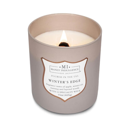 【エクスプレス便】Manly Indulgence  ウッドウィック キャンドル ウィンターズエッジ 425g Manly Indulgence Winters Edge Scented Candles for Men Wooden Wick 15 oz ウッディ スパイシー 男性向け ギフト 上質 落ち着いた香り