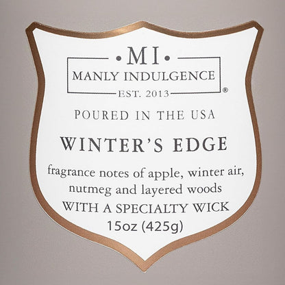 【エクスプレス便】Manly Indulgence  ウッドウィック キャンドル ウィンターズエッジ 425g Manly Indulgence Winters Edge Scented Candles for Men Wooden Wick 15 oz ウッディ スパイシー 男性向け ギフト 上質 落ち着いた香り