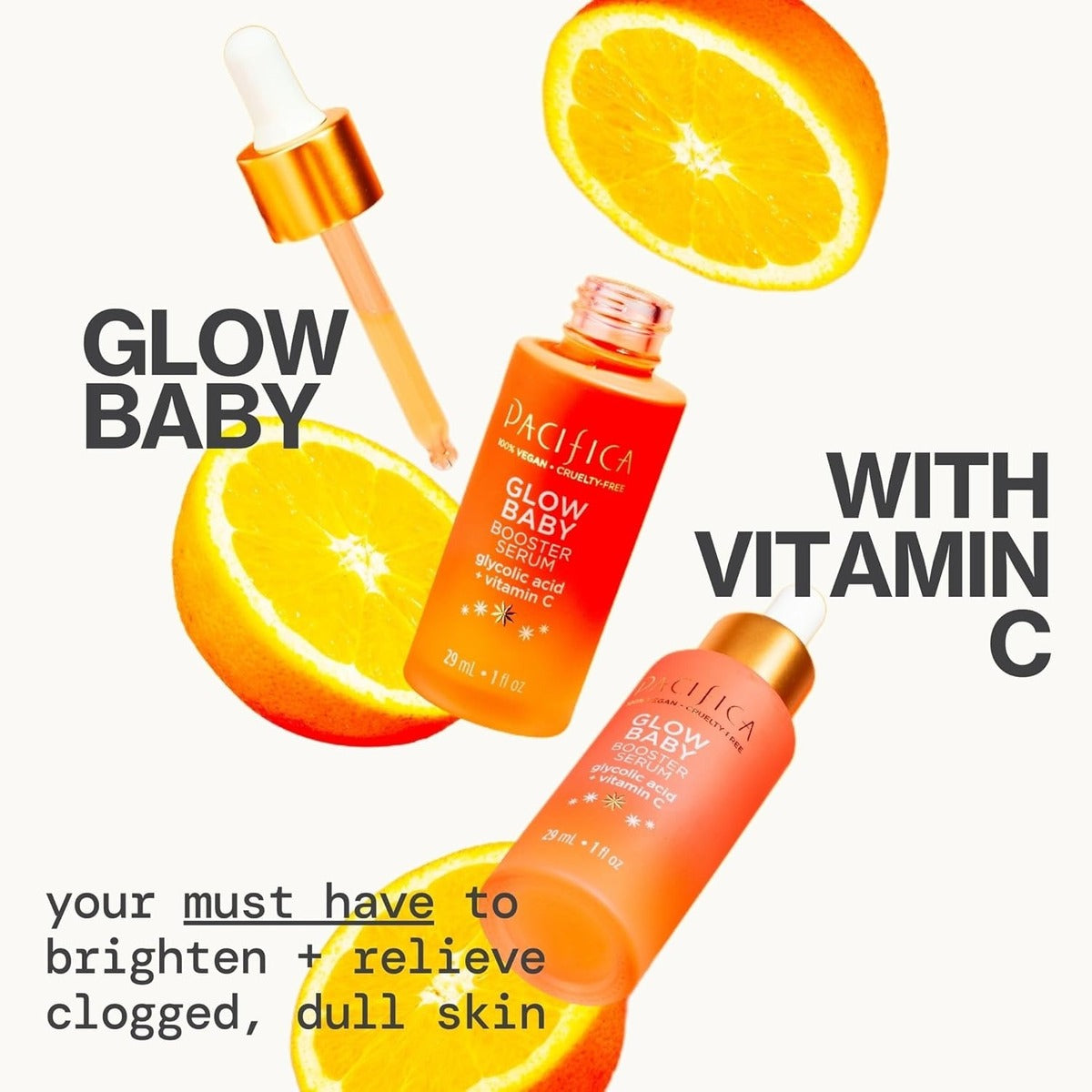 【追跡可能海外メール便】Pacifica ビタミンC フェイスセラム Glow Baby Booster 29ml グリコール酸配合 ブライトニング クリーンビューティー ヴィーガン