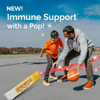 【エクスプレス便】Emergen-C Kidz Crystals, On-the-Go Emergen-C Immune Support Sparkly Strawberry 56 Stick Packs <br> エマージェンC キッズ クリスタル（携帯用） イミューンサポート   スパークリー ストロベリー味／スティックタイプ 56包入り