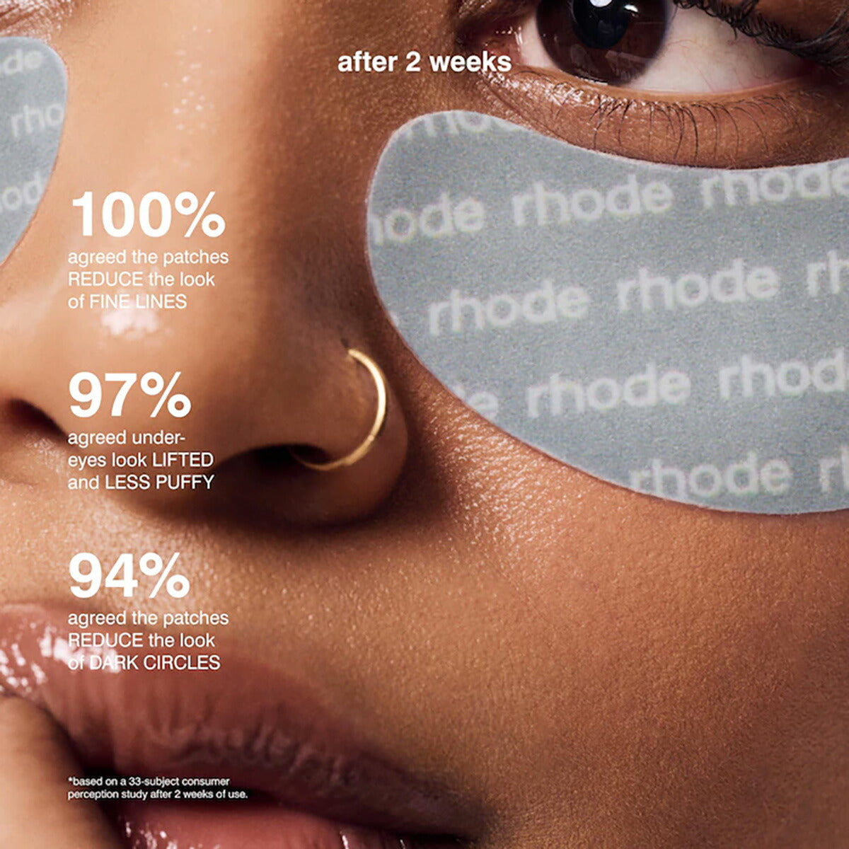 【エクスプレス便】rhode skin ローデ ペプチド配合 目元用デパフ アイパッチ（rhodeロゴ入り） rhode Peptide Eye Prep Depuffing Eye Patches / rhode logo　ヘイリービーバー しっとり　ツヤ感