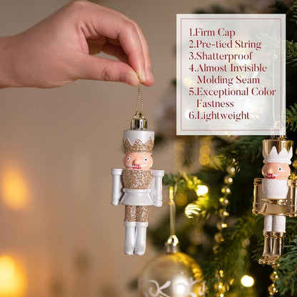 【エクスプレス便】Valery Madelyn クリスマスツリー オーナメントセット 50個入り ホワイト＆ゴールド Valery Madelyn Christmas Tree Ornaments Set 50ct White Gold Xmas Holiday Wedding Decor くるみ割り人形 割れにくい ホリデー