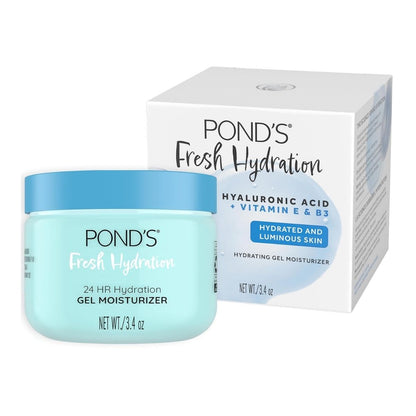 【エクスプレス便】POND'S ジェルフェイスモイスチャライザー ヒアルロン酸・ビタミンE＆B3配合 POND'S Hyaluronic Acid, Vitamin E & B3 Gel Face Moisturizer For 24 hour 3.4 oz 保湿クリーム