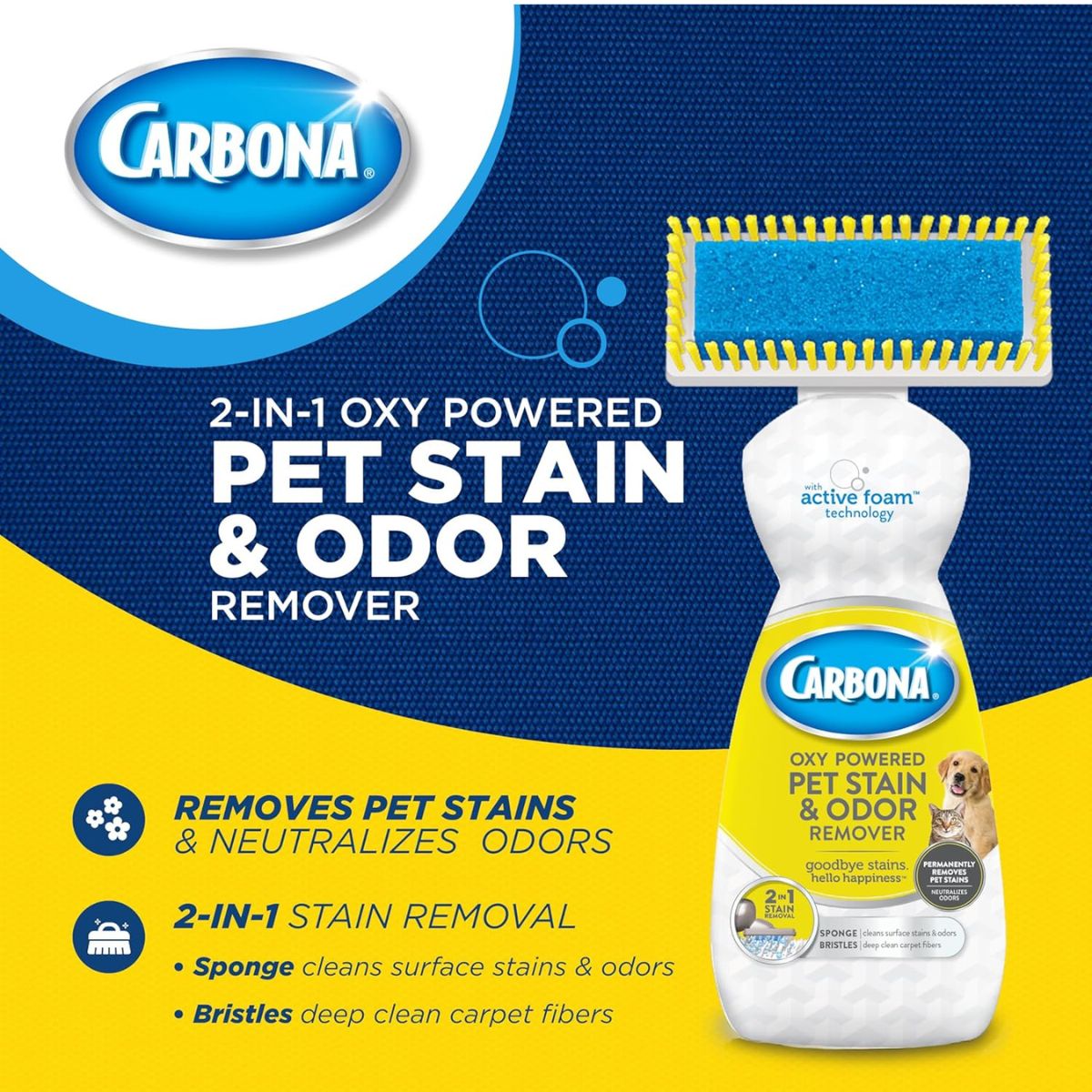 【エクスプレス便】カーボナ ペット用カーペットクリーナー 無香料 オキシパワー  シミ・消臭剤 400ml Carbona Oxy-Powered Pet Stain & Odor Remover | Carpet Cleaner for Pets | 13.5oz