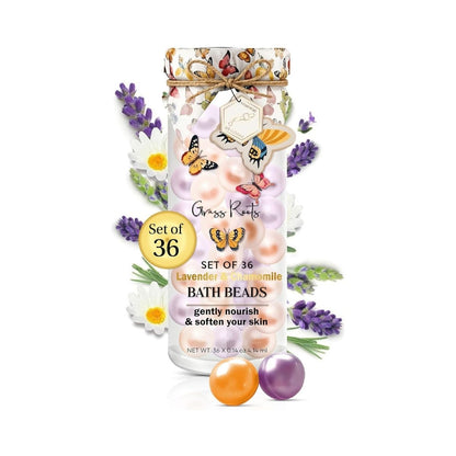 【エクスプレス便】Grass Roots グラスルーツ バスオイルビーズ 36個入 ラベンダー＆カモミールの香り Grass Roots Bath Oil Beads Set of 36 - Lavender & Chamomile Scented Bath Bead