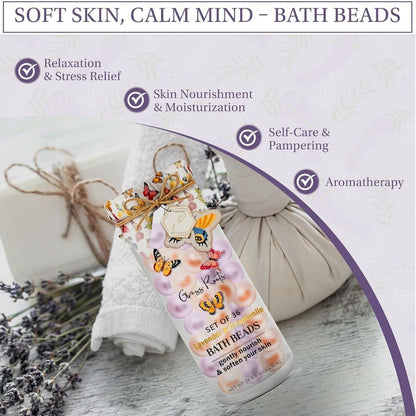 【エクスプレス便】Grass Roots グラスルーツ バスオイルビーズ 36個入 ラベンダー＆カモミールの香り Grass Roots Bath Oil Beads Set of 36 - Lavender & Chamomile Scented Bath Bead