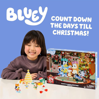 【エクスプレス便】Bluey（ブルーイ）グッズ アドベントカレンダー 24日間のサプライズ！ クリスマス プレゼント フィギュア・アクセサリー・ステッカー・ミニツリー付き【クリスマス限定】  Bluey Toys for Girls and Boys, 24 Days of Surprises, Kids Advent Calendar