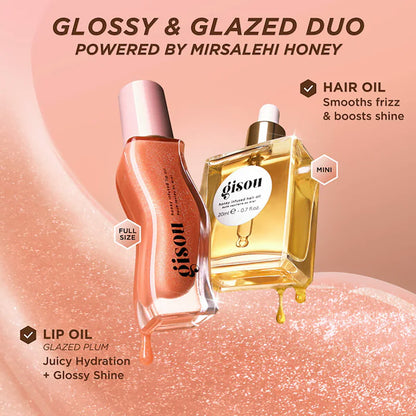 【エクスプレス便】Gisou ギソウ グロッシー＆グレーズド ヘア＆リップオイル ギフトセット  Gisou Glossy & Glazed Hair & Lip Oil Gift Set　ツヤ感 保湿 ホリデーギフト ヘアケア 唇ケア はちみつコスメ  ギフトセット