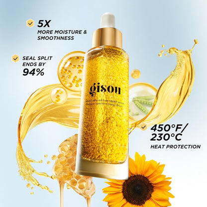 【エクスプレス便】Gisou ハニーインフューズド ヘアリペアセラム ギソウ Honey Infused Hair Repair Serum 30ml ダメージ補修 ツヤ髪 ヒート＆UVプロテクト ケラチン ハチミツ配合