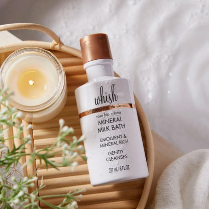 【エクスプレス便】Whish ローズヒップ＆ロータス ミネラルミルクバス Whish ROSE HIP LOTUS MILK BATH 237ml 8 fl oz バスミルク 入浴剤 バスエッセンス