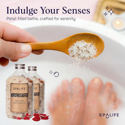 【エクスプレス便】SpaLife ティースパ ペタルインフューズド 炭酸ミネラル バスソルト ラベンダー＆ローズ 2個セット（500g ×2）SpaLife Tea Spa Petal Infused Effervescent Mineral Bath Salts Lavender & Rose 2 Pack 17.6 oz