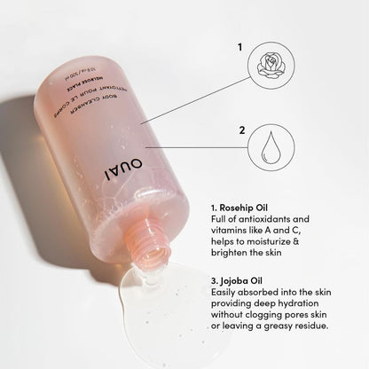 【エクスプレス便】OUAI ボディウォッシュ メルローズプレイス 300ml ウェ Body Cleanser Melrose Place 10 Fl Oz  ホホバオイル ローズヒップオイル 配合 保湿 乾燥 フローラルの香り
