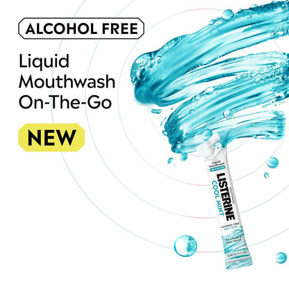 【エクスプレス便】Listerine On-The-Go リステリン アルコールフリー 携帯用マウスウォッシュ クールミント 個包装 30包 口臭対策 トラベルサイズ  Cool Mint Alcohol Free Mouthwash Packets