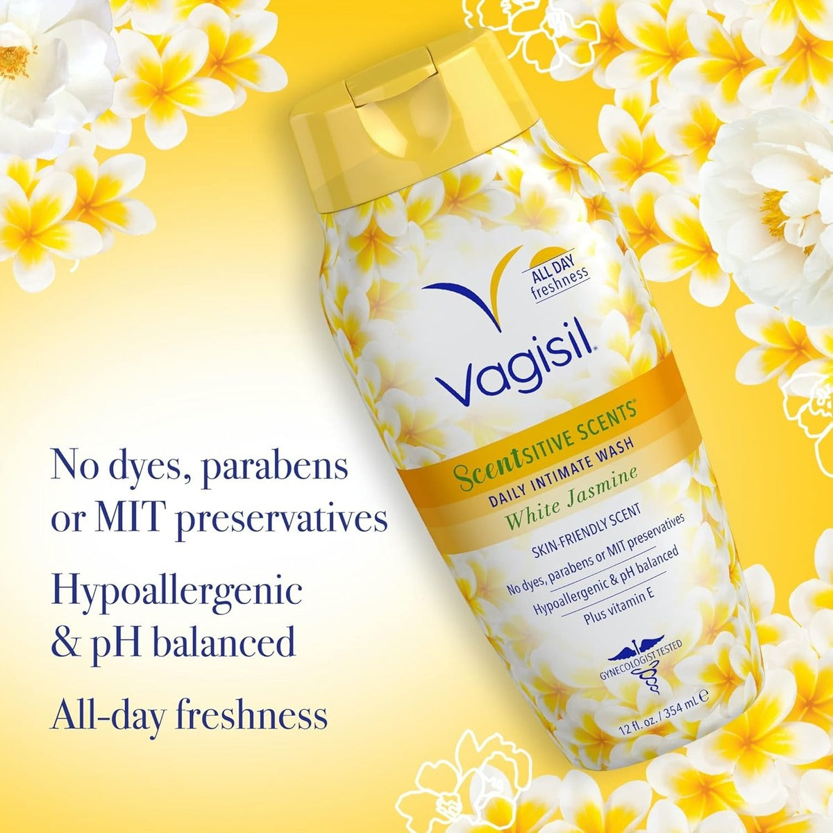 【エクスプレス便】Vagisil フェミニンウォッシュ ホワイトジャスミン デリケートゾーン用ウォッシュ バギシル Feminine Wash White Jasmine 354ml pHバランス 低刺激 香りタイプ