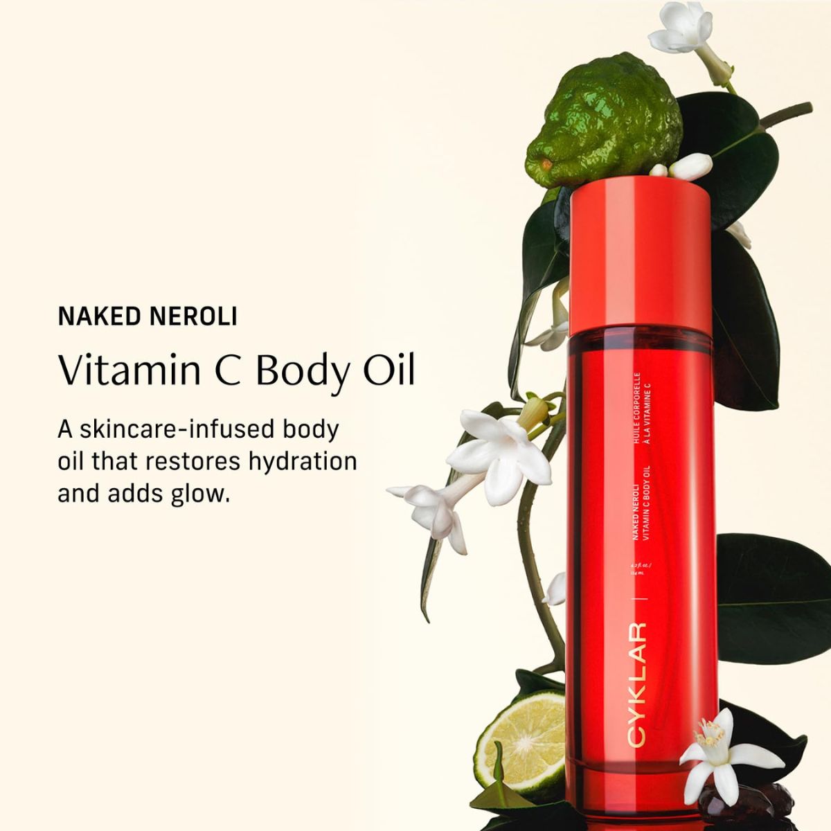 【エクスプレス便】CYKLAR ビタミンCボディオイル ネロリの香り 124ml CYKLAR Vitamin C Body Oil for Women and Men Moisturizing Naked Neroli Body Serum 4.2 Fl Oz ユニセックス  保湿ボディセラム