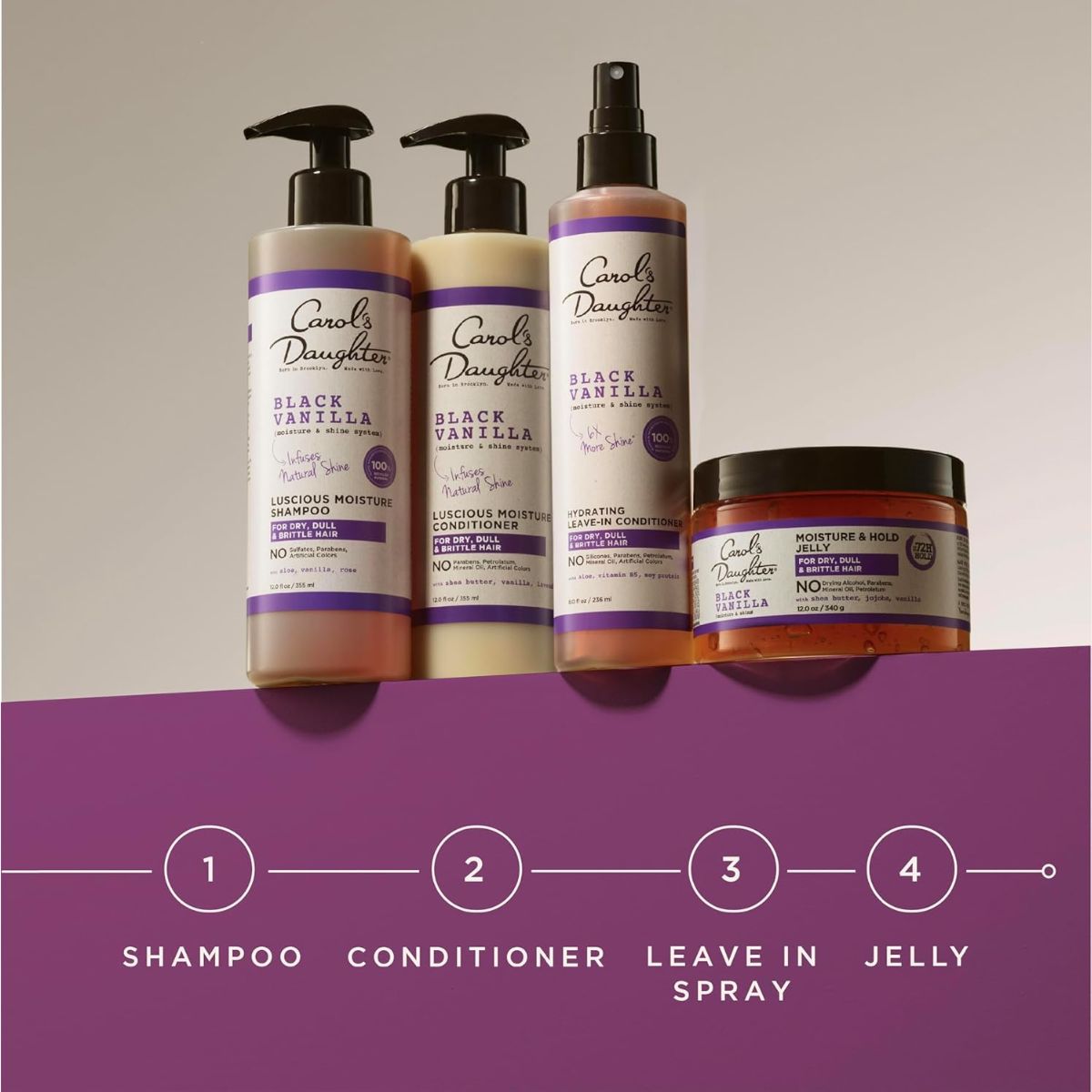 【エクスプレス便】Carol's Daughter キャロルズ・ドーター ブラックバニラ  モイスチャー＆ホールド ジェリー ヘアジェル 355ml（乾燥髪用、シアバター、ホホバ、バニラ配合） Black Vanilla Moisture and Hold Jelly, Hair Gel For Dry Hair12 Fl Oz