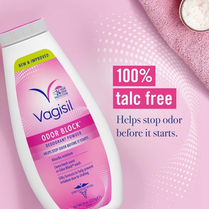 【エクスプレス便】Vagisil オーダーブロック デオドラントパウダー タルクフリー バギシル Odor Block Deodorant Powder for Women 227g ニオイ対策 パウダー デリケートケア