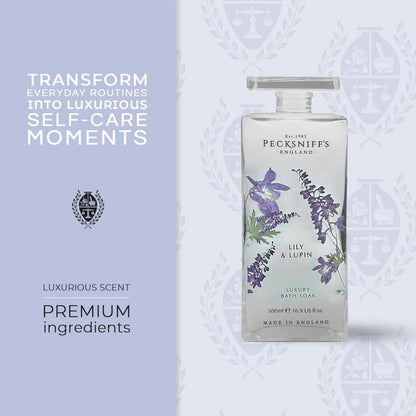 【エクスプレス便】Pecksniff's リリー＆ルパン ラグジュアリー・バスソーク デキャンタボトル  500ml Pecksniff's Lily & Lupin Bath Soak Decanter 500ml/16.9 Fl Oz バスオイル バスエッセンス 入浴剤