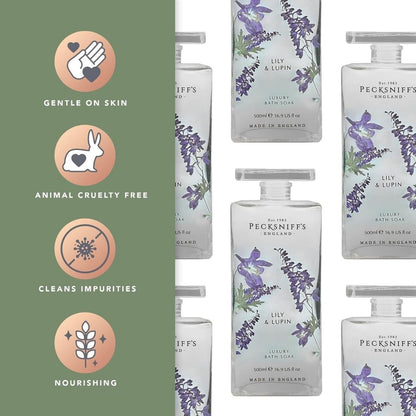 【エクスプレス便】Pecksniff's リリー＆ルパン ラグジュアリー・バスソーク デキャンタボトル  500ml Pecksniff's Lily & Lupin Bath Soak Decanter 500ml/16.9 Fl Oz バスオイル バスエッセンス 入浴剤